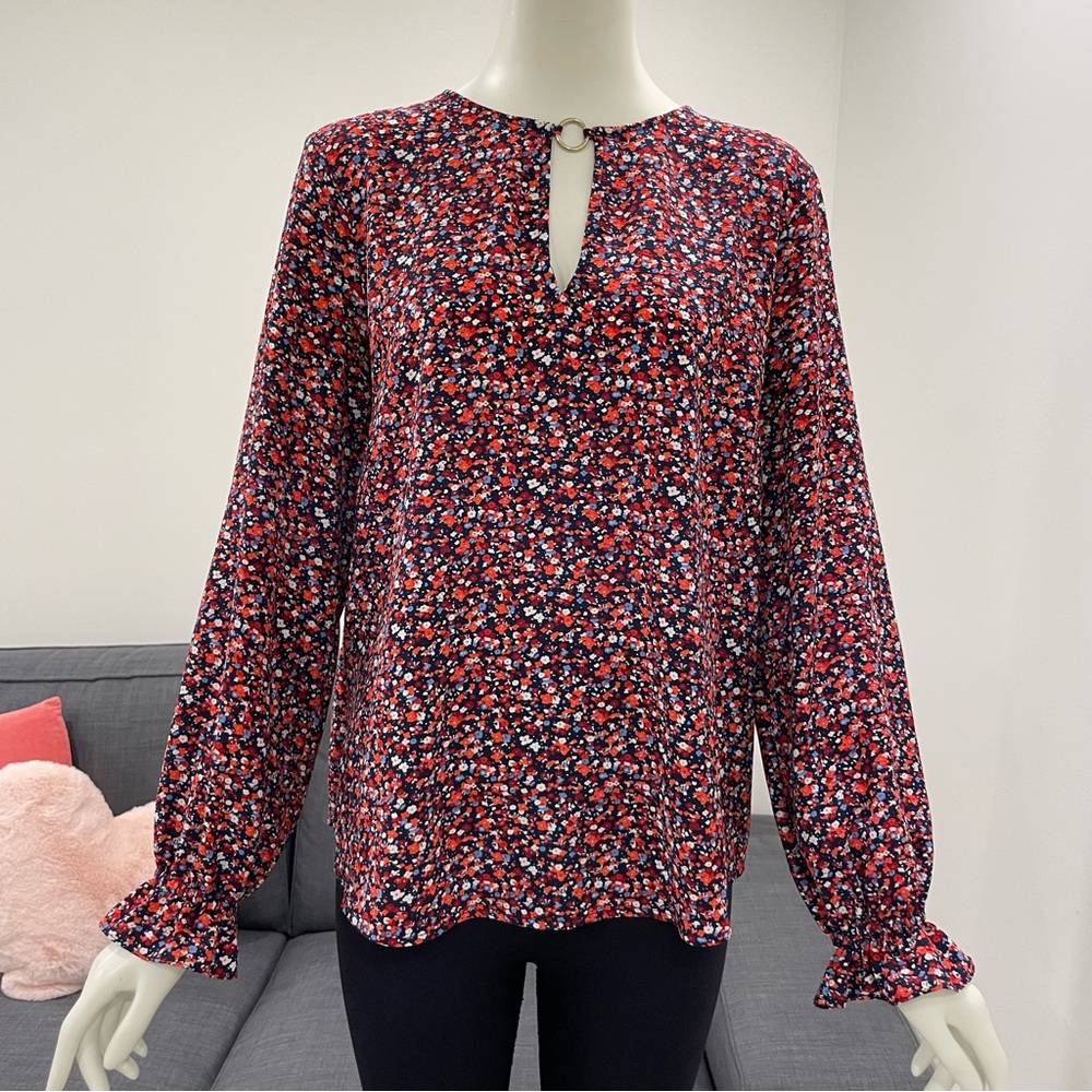 MICHAEL MICHAEL KORS Top Size Large Floral Keyhole Gold Ring Detail Flowy